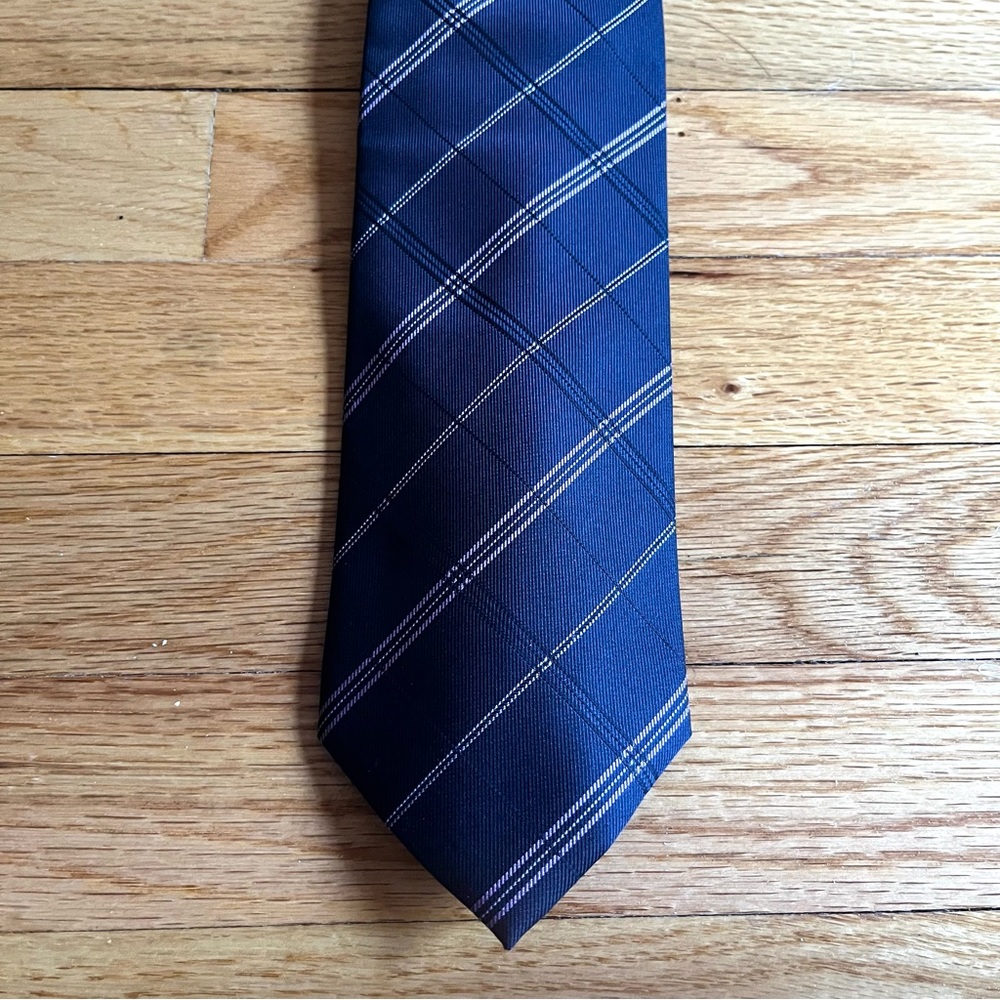 Men's blue and purple plaid tie business wear